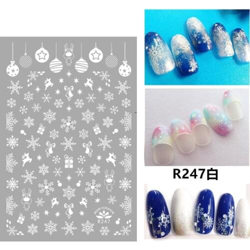 3D Stickers for Nails Self-adhesive Design Bells Deer Snowflake Nail Art Decorations Decals Foil Wrap Manicure Accessories