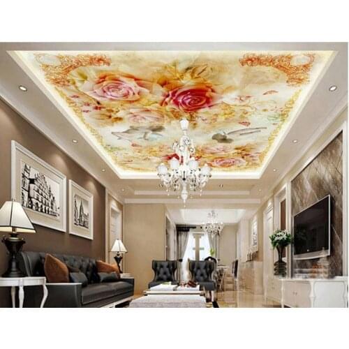 3d mural paintings Europe style Floral Angel ceiling frescoes papel parede mural wallpaper Home Decoration