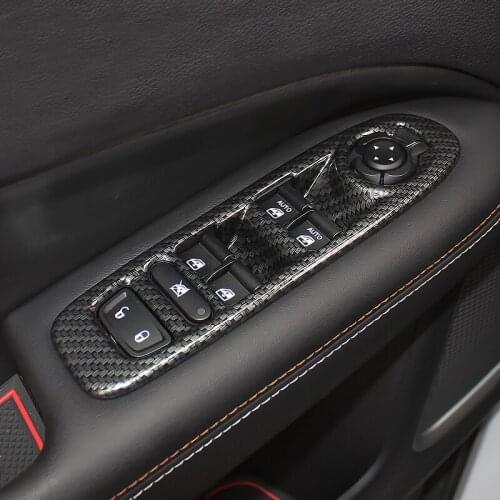 Car Accessories For Jeep Compass 2017 2018 ABS Carbon fiber Style Interior Door Window Switch Cover Trim Decoration 4Pcs/Set