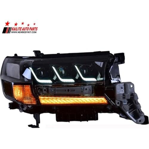 KLT car accessories car led headlight 3 angel eyes led lens for landcruiser lc200 2016-2020 with LED DRL