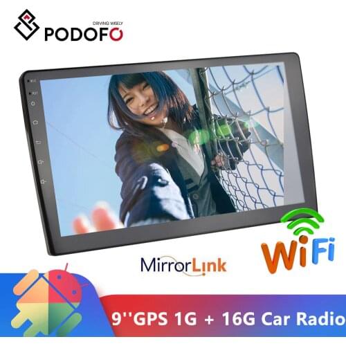 Podofo 9" Android Car Multimedia Player 2din Car Radio Audio Stereo Autoradio GPS Bluetooth WIFI Mirrorlink MP5 Player Radio