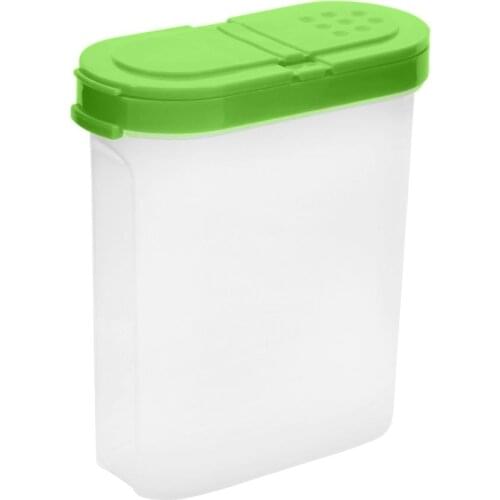 250ml 2 Lids Moisture-proof Transparent Seasoning BoxSpice Jar Condiment Bottle Flavoring Cans Kitchen Grain Cereals Storage Box