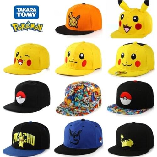 Anime Pokemon Baseball Cap Pikachu Hat Adjustable Pokemon Cosplay Hip Hop Cap Girls Boys Adult Kid Figures Toys Christmas Gift