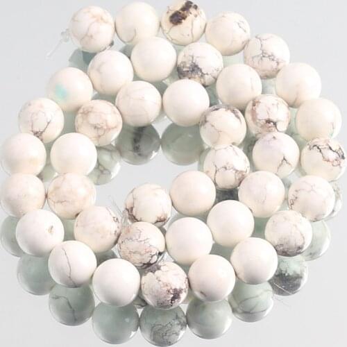 Natural Frost Dull Polish White Howlite Turquoises Stone Round Loose Spacer Beads For Jewelry Making DIY Bracelet 4/6/8/10/12MM