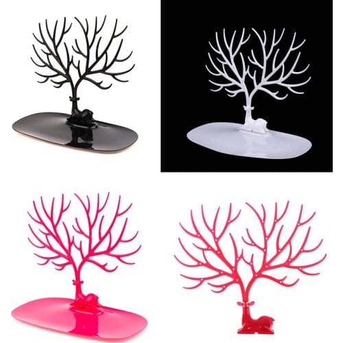 Black White Pink Rose Red Deer Earrings Necklace Ring Pendant Bracelet Jewelry Cases&Display Stand Tray Tree Storage Jewelry