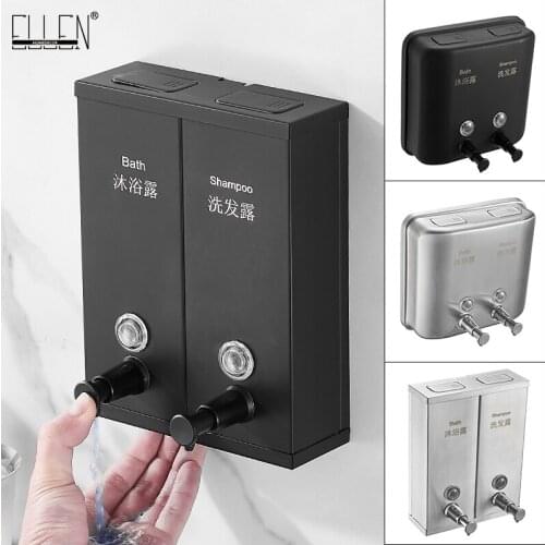 ELLEN Black Liquid Soap Dispenser Wall Shampoo Soap Holder Kitchen Bathroom Sink Lotion Hand Pump EL66