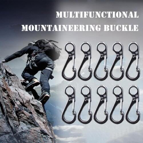 Wear-resistant Multi-functional Carabiner Hooks Portable Hanging Rings for Outdoor Mountaineering Camping Equipment