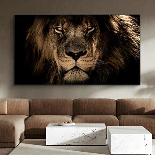 Wild Animals Lions Canvas Paintings African Large Lions Face Posters and Prints Wall Art Picture for Living Room Home Decoration