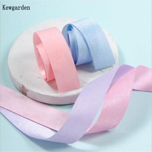 Kewgarden Ribbons for Crafts Handmade DIY Hair Bow Accessories 1.5" 38 mm Bright Folds Ribbon Fabric 10 Yards