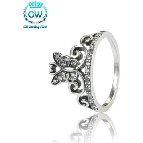 Classic 925 Sterling Silver Butterfly With Clear CZ The Best Gift for him or her Engagement Ring Ripy080