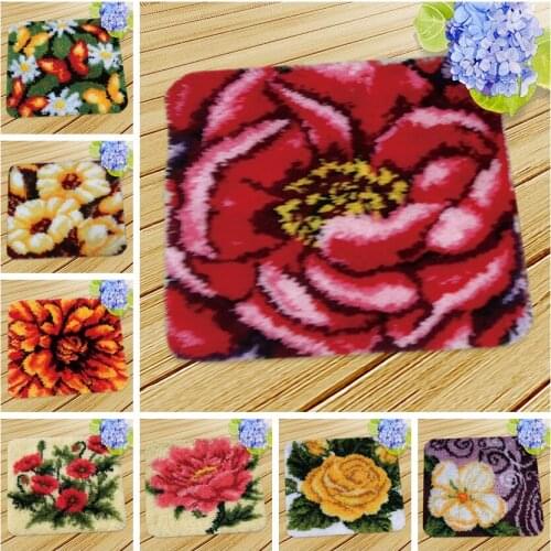 Latch Hook Kits Diy Latch Hook Cushion Birthday Present Pastoral Smyrna Knooppakket Do It Yourself Needlework Mat Kit Almofadas