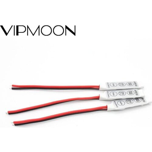 DC 12V - 24V 3Keys Mini LED RGB Red and black lines Controller Dimmer Driver For RGB 5050/3528 SMD LED Strip Lights