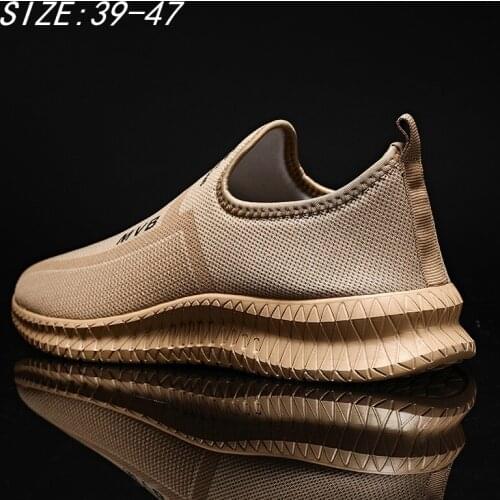 Mens Sneakers Lightweight Running Jogging Sports Shoes Slip-On Summer Breathable Zapatillas Hombre Casual Men Sneaker Size 39-47