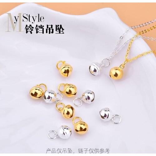 10pcs Mini Bell pendant S925 sterling silver diy accessories hand-beaded ring bracelet pendant