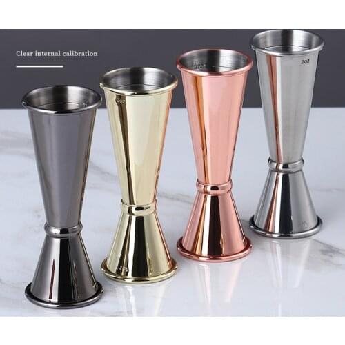 Cocktail Bar Jigger Design Japanese Stainless Steel Measuring Cup Jigger Double Spirit Bartender
