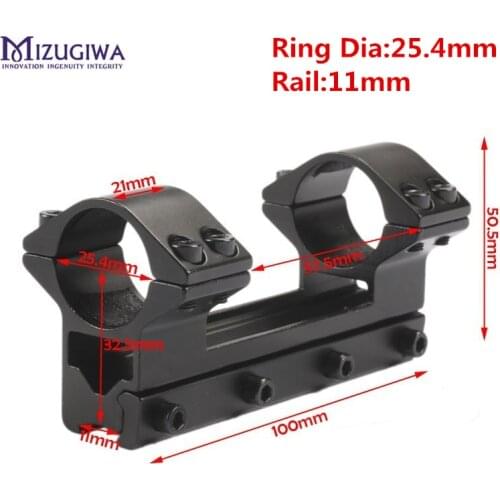 MIZUGIWA Tactical Scope Mount 25.4 mm / 30mm Double Rings One Piece Higher Mount Dovetail Ring 11mm / 20 Weaver Rail Pistol