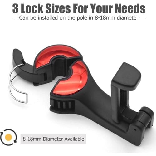 Mobile Phone Holder Car Headrest Hook with Locking Design Hanger for Bag Purse Cloth Grocery Car Goods Phone Holder Auto