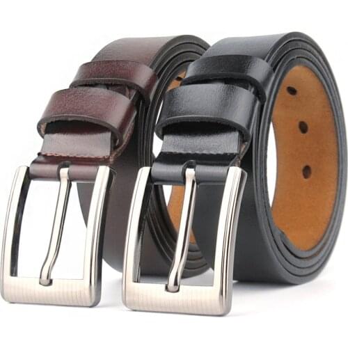 Men 100% Real Genuine Leather Belt Plus Large Size 100 130 140 1150 160 170 180cm XXXXXXXL Alloy Pin Buckle Waist Strap Belts