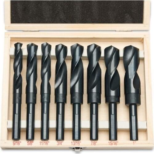 Hiltex 10005 HSS Silver and Deming Industrial Drill Bit Set (8 Pieces), 1/2"