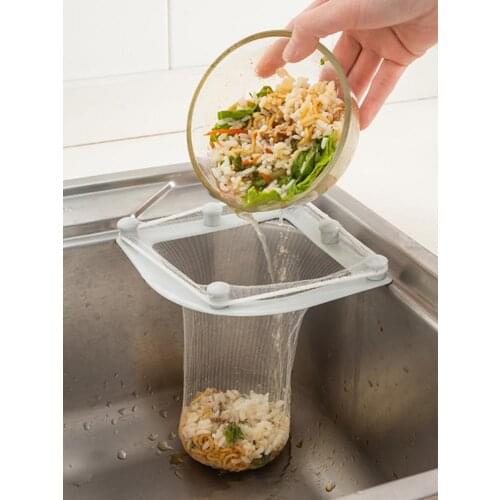 Hanging Net Filter Bag Multi-Purpose Triangle Drainage Rack Drain Basket Kitchen Sink Filter Leftovers Soup Food Residue Drainer