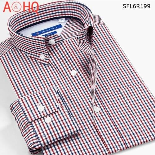 Smart Five Leisure Shirt Men Plaid Shirt Cotton Mens Fashion Casual Shirt Mens Long Sleeve Slim Fit camisa masculina