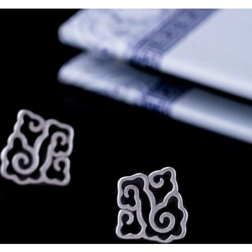 VLA 925 Sterling Silver Personalized Irregular Hollow Pattern Earrings Womens Creative Simple Design Vine Earrings