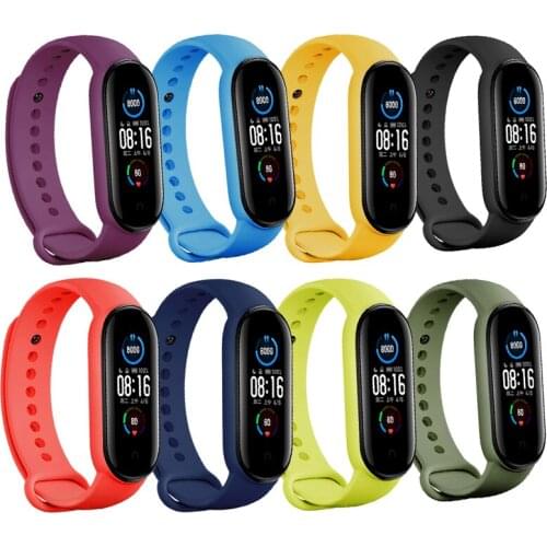 Silicone Strap For Xiaomi Smart Band 5 Wristband Bracelet Watch Strap For Mi Band 5 Xiaomi Wriststrap Bracelets
