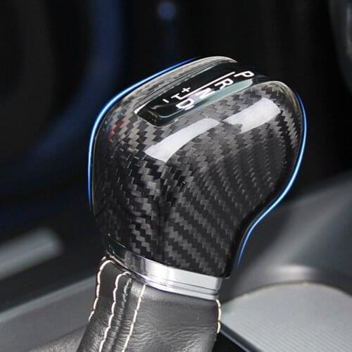 Car Styling Carbon Fiber Gear Shift Handle Sleeve Button Cover Sticke For VOLVO S90 V90 XC90 XC60 S60 V60 Interior Accessories
