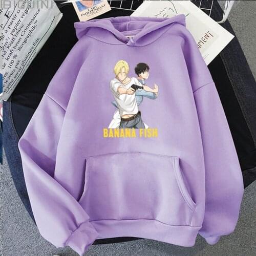Japanese Anime Cartoon Banana Fish Printing Hoodie Sweatshirt Men / Women Pullovers Hooded Long Sleeve Hip Hop Casual Hoody