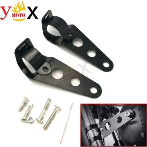 Universal 28-34MM Modified Bobber Chopper Cafe Racer Motorcycle Headlight Mount Bracket Fork Ear Black For Harley Honda Kawasaki