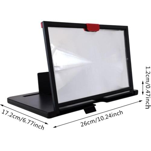 10/12 Inch 3D Phone Screen Magnifier High-definition Easy To Fold Amplifier Movie Game Magnifying Folding Phone Desk Holder