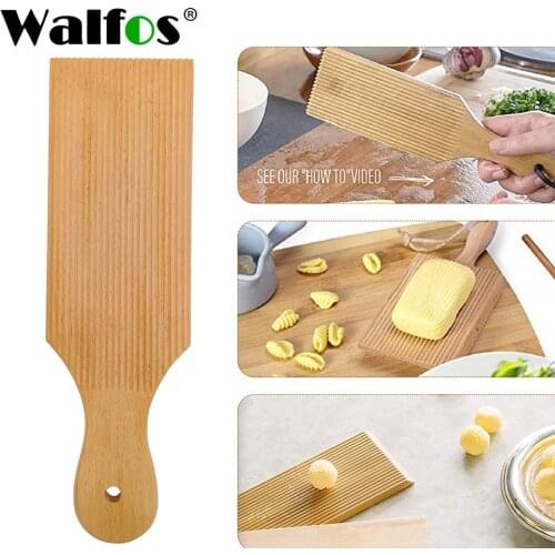 Walfos Noodles Wooden Butter Table And Popsicles Easily Make Authentic Homemade Pasta And Non-Stick Butter Pasta Board