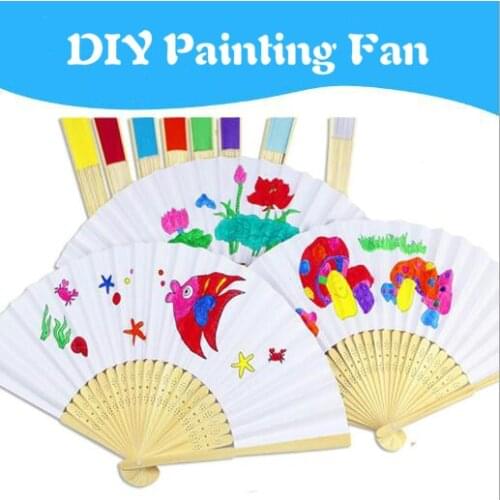 1Pc Kids DIY Drawing Craft Color Fan Children Learning Educational Drawing Toy with Kindergarten Creative Graffiti Children ZXH