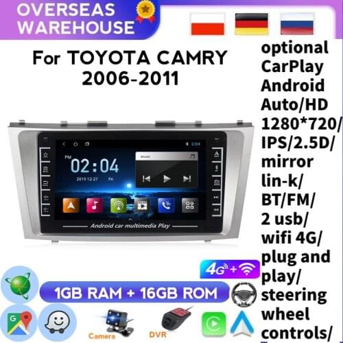 2.5D Android CAR DVD Radio Multimedia Player For Toyota Camry 2007 2008 2009 2010 2011 Navigation gps Support Multiple Languages