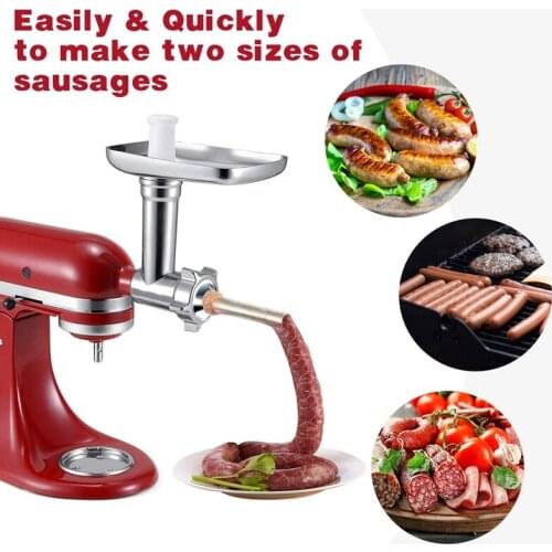 4Pcs Stainless Steel Sausage Stuffer Filling Tubes Funnels Nozzles Spare Parts for Sausage Maker 1.2/1.9/3.2Cm