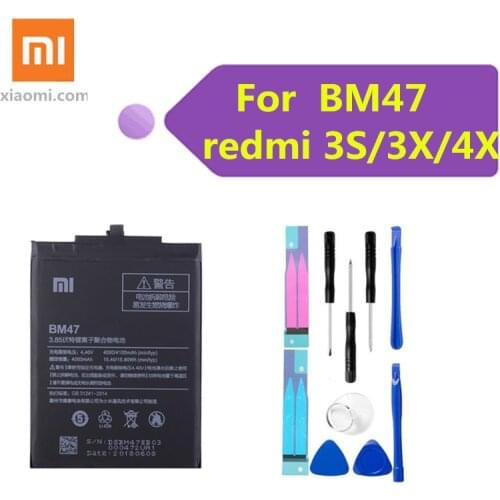 Xiao Mi Original Phone Battery BM47 High Quality Capacity 4000mAh Replacement Battery For Redmi 3 3S 3X 4X 3 pro Hongmi 3 /S 4X