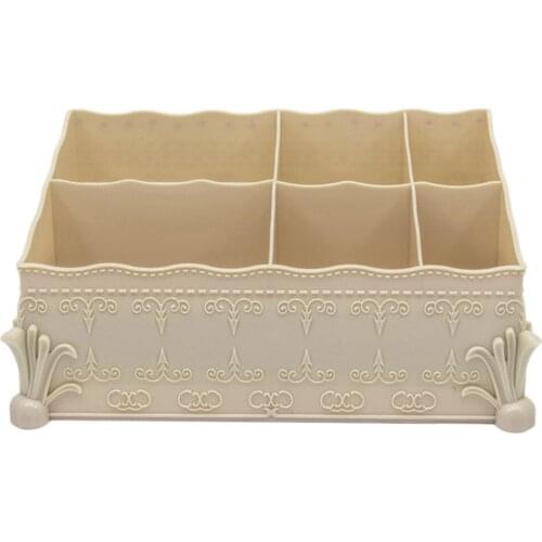 6 Grid Retro Acrylic Makeup Organizer Storage Box Cosmetic Case Brush Pen Pencil Holder Display Stand make up organizer#007