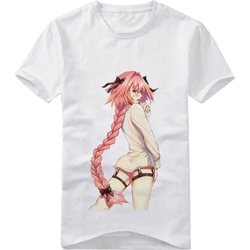 Anime FGO Fate Grand Order Fate Apocrypha tshirt Astolfo Saber Unisex Casual Short Sleeve Tshirt cosplay costume print Tee