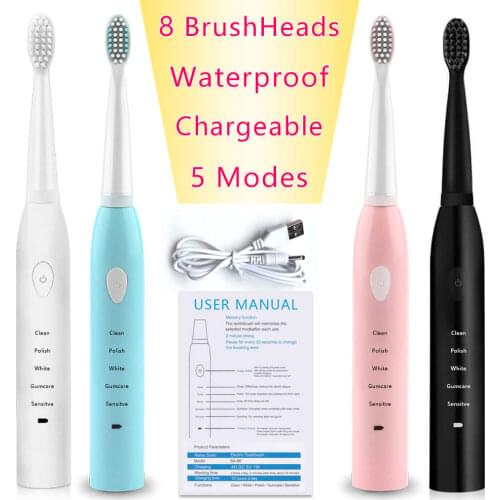 Home Ultrasonic Electric Toothbrush Dental Scaler Tooth Calculus Portable Remover Stains Tartar Dentist Brush Heads Rechargeable