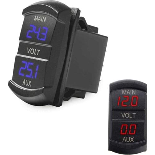 Dual Voltmeter Voltage Battery Monitor LED Display Indicator 12V-24V Car Boat