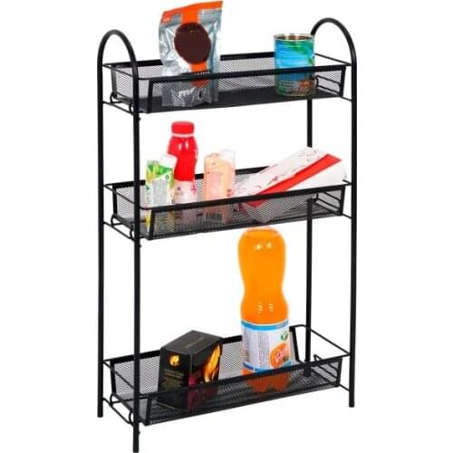 3-Shelf Metal Storage Shelving Unit （22 lbs loading capacity per shelf), Steel Organizer Wire Rack, White for Kichen Living Room
