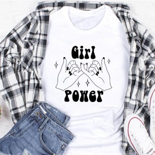 Girl Power Pinky Promise T-shirt Aesthetic Empowered women Graphic Tees Tops Funny Girls Support Girls Feminist Tshirt Camiseta