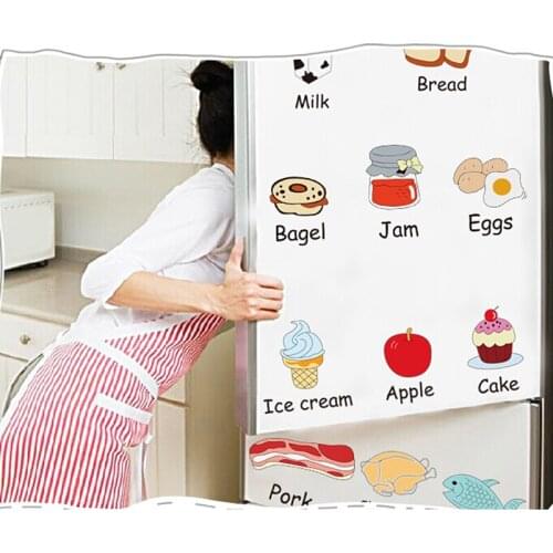 Kitchen Refrigerator Creative Decorative Wall Stickers Vegetables Meat Paste Children Room Bedroom Decoration Stickers PC890563