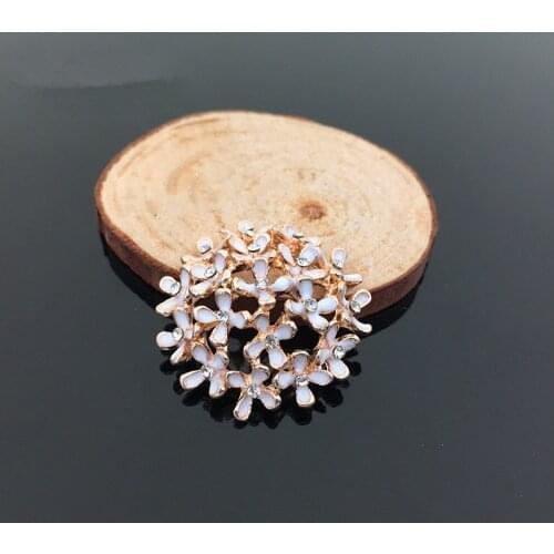 10pcs/lot Flower Alloy Rhinestones Buttons DIY Child Hair Bands Clothing Supporting Material Sewing Craft Accessories for Woman