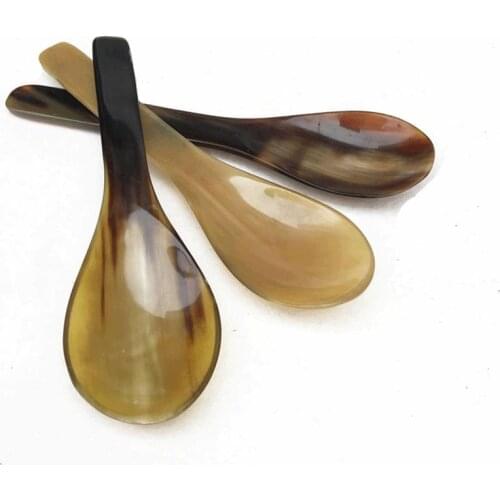 1Pc Natural Croissant Spoon Eco-Friendly Soup Dessert Home Decor Gift Kitchen Tool Coffee Spoon Dinnerware Wholesale 16*4Cm