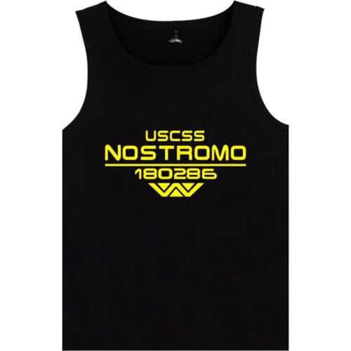 Film Alien Starship Nostromo Tank Tops Bodybuilding Tank Top men Alien WEYLAND CORP USCSS 180286 Starship Nostromo summer Vest