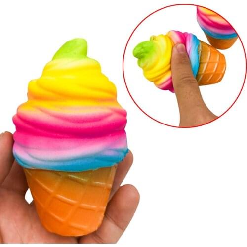 Soft Squeeze PU Slow Rebound Mobile Phone Straps Squishy Toys Simulation color Ice Cream Slow Rising Phone Decor toys