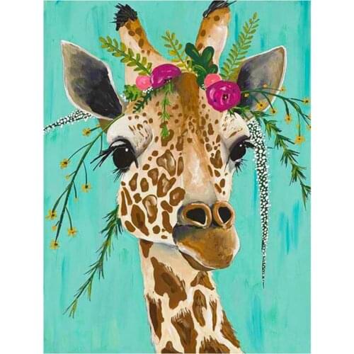 5D Diamond Painting Kit Animal Flower Giraffe Diamond Mosaic DIY Diamond Cross Stitch Rhinestone Art Gift Home Room Decor