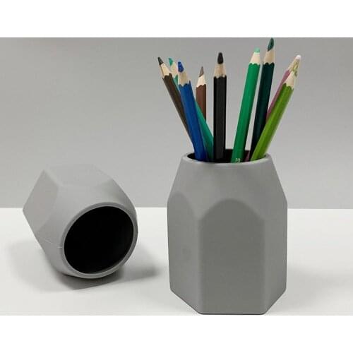 Desktop Soft Silicone Solid Color Pen Holder Organizer Stationery Pen Holders Accessory