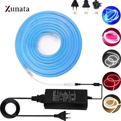 12V 120Leds LED Neon Light Strip SMD2835 6x12mm Waterproof LED Tape with Power Plug Flexible Neon Ribbon Rope for Decoration